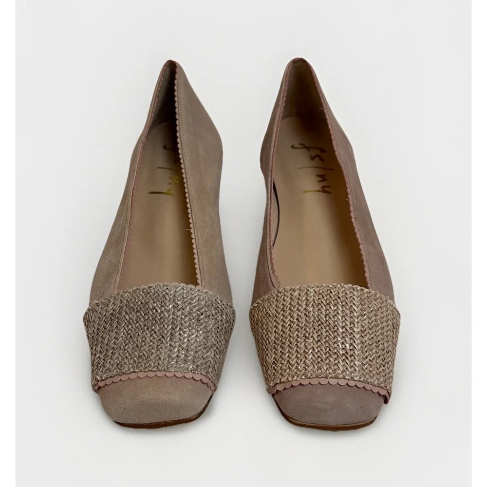 French Sole Kody Ballet Flats Blush Suede Womens Size 6 Made In Spain